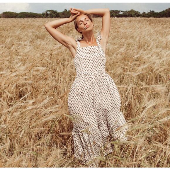 Daughters of India Dresses & Skirts - B51 Daughters of India Manjari Maxi Dress Floral XS Ruffle Boho Cottage Flowy